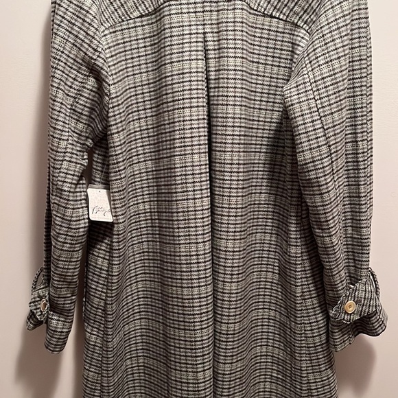 Free People Plaid Wool Trench Coat NWT Small - Picture 10 of 17